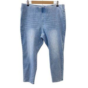 Soft Surroundings‎ Petite Pull-on Skinny Stretch Jean Light Blue Womens PXL